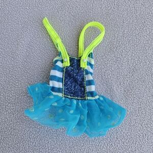 Mattel Barbie and the Beat Glow in the Dark Fashions Denim Jumper Dress VTG